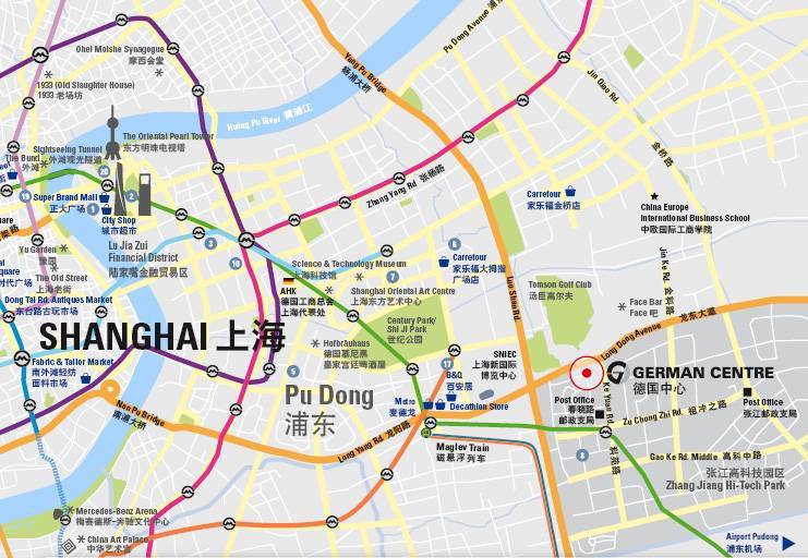 Shanghai city and route map